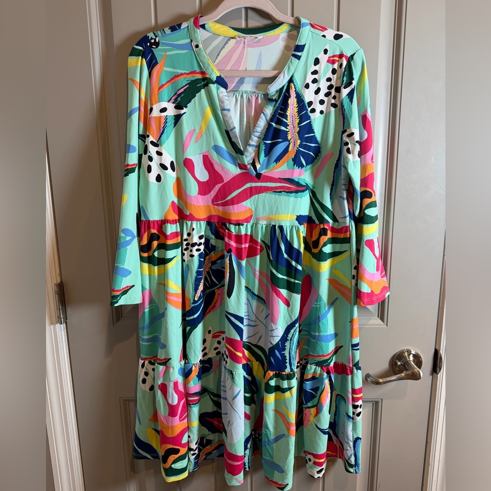 Mary Square Catalina Tropical dress XL